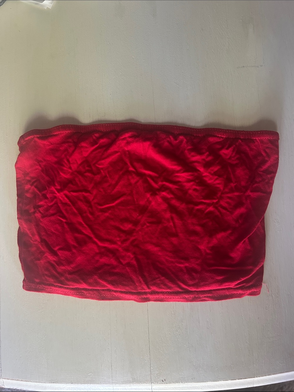 Boohoo Red Strapless Crop Top